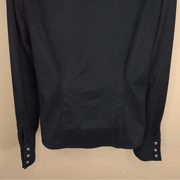 MEDIUM VINTAGE MAURICES BLACK STRETCH WESTERN SHIRT 90s - Picture 9 of 13